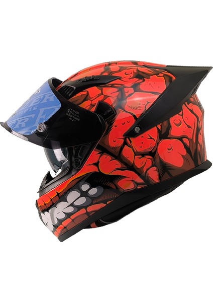 Motosiklet Kask Ece 22.R06 Double Vizörlü Full Face Spoiler Motor Kaskı Fantastic Red fiyatları