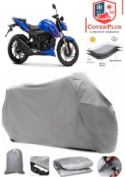 Tvs Apache Rtr 200 Motor Brandası Gri Motorsiket Brandası Motor Örtüsü Çadır Su Geçirmez Motosiklet Kılıfı Motor Brandası