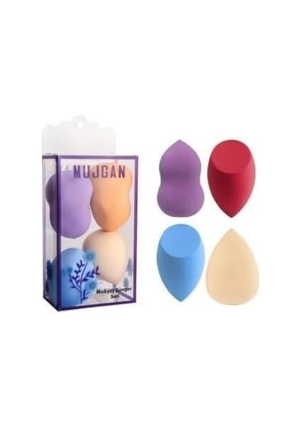 Figiza 4’lü Armut Makyaj Süngeri Seti – Yıkanabilir, Tekrar Kullanılabilir, Kusursuz Ten Makyajı Için Geniş ve Yassı Uçlu Süngerler | Su ile Şişen Makyaj Süngeri