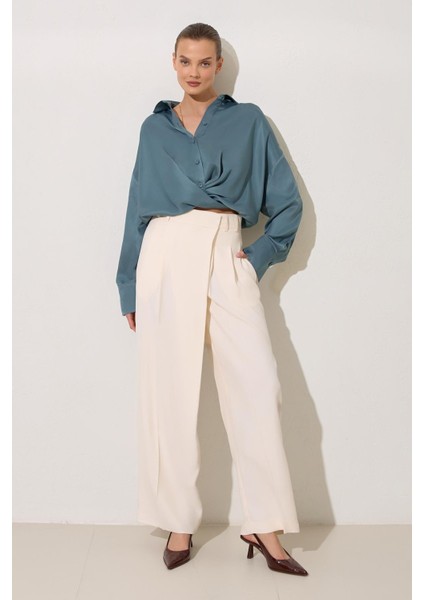 Kuvars Dökümlü Rahat Kesim Bluz