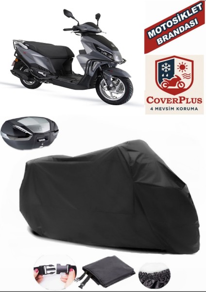 Arora Crv 125 Siyah Arka Çanta Uyumlu Motorsiket Brandası Motor Örtüsü Çadır Su Geçirmez Motosiklet Kılıfı Motor Brandası