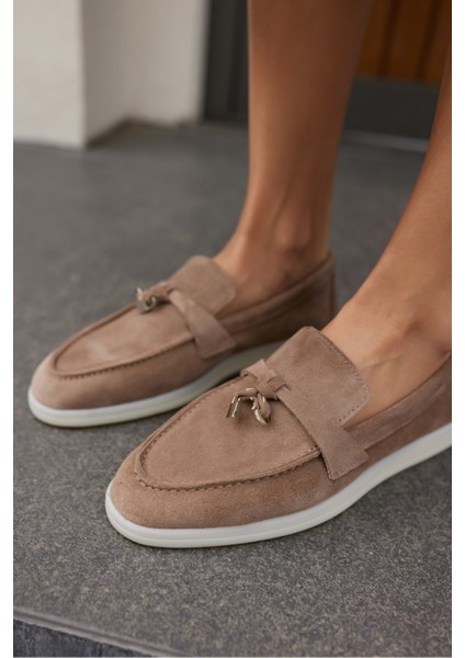 Casado Kadın Bej Gercek Suet Loafer Ayakkabi fırsatları