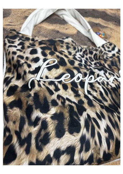 Leopar Desenli Plaj Havlusu Çantaya Dönüşür 70X150 1110L fırsatları