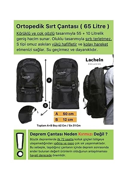 Lacheln Orijinal Lüks Premium Solar Paket Tam Kapsamlı Hazır Deprem Çantası Ilk Yardım Acil Durum Yaşam Kiti fiyatları