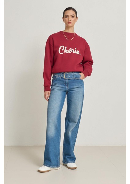 Mavi Kemer Detaylı Rahat Kesim Kot Pantolon fırsatları