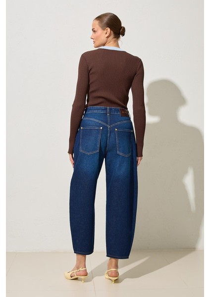 Lacivert Rahat Kesim Kot Pantolon