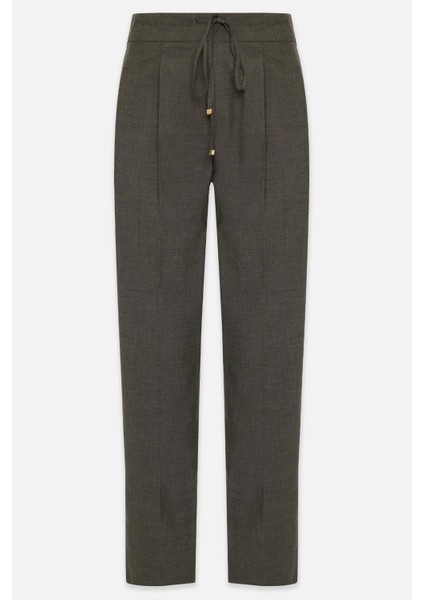 Antrasit Pile Ve Cep Detaylı Bağcıklı Pantolon