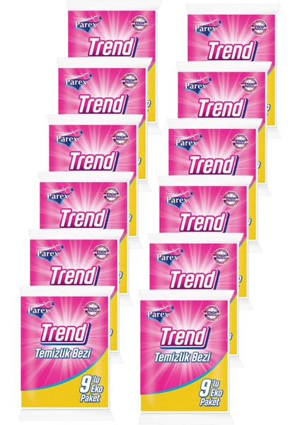 Trend 9'lu Temizlik Bezi Onikili Paket