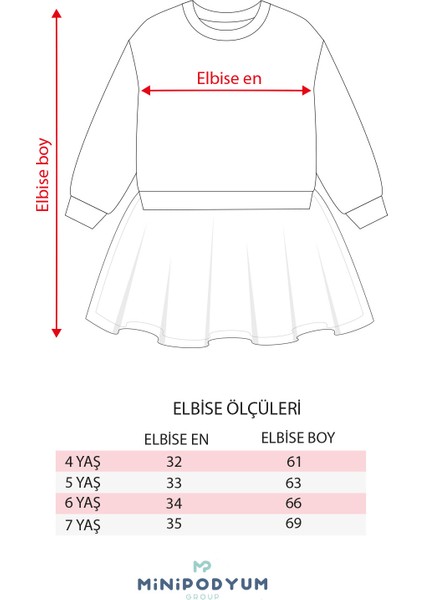 Pamuk Mevsimlik Uzun Kollu Günlük Kız Çocuk Tüllü Elbise 4-7 Yaş