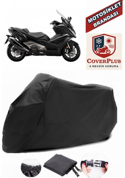 Kymco Ak 550 Siyah Motorsiket Brandası Motor Örtüsü Çadır Su Geçirmez Motosiklet Kılıfı Motor Brandası