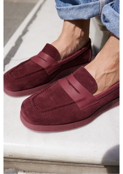 Monti Kadin Kahve Gercek Suet Loafer Ayakkabi modelleri