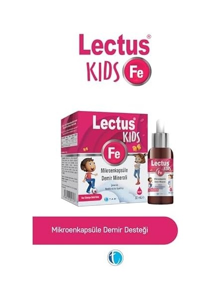 Lectus Kids Demir Mikroenkapsüle Demir Minerali 30 ml Damla
