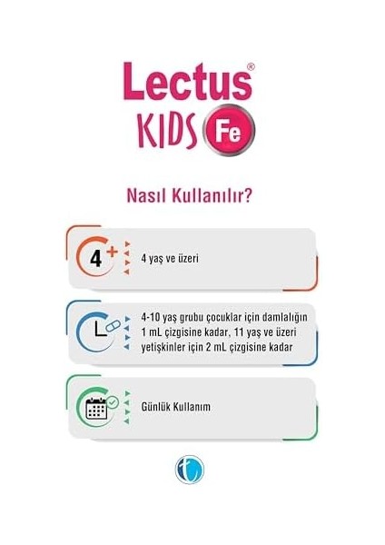 Lectus Kids Demir Mikroenkapsüle Demir Minerali 30 ml Damla modelleri