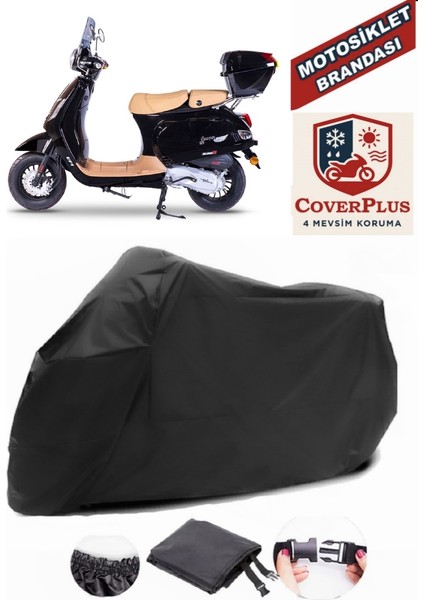 Falcon Cooper 50 Efı Siyah Motorsiket Brandası Motor Örtüsü Çadır Su Geçirmez Motosiklet Kılıfı Motor Brandası