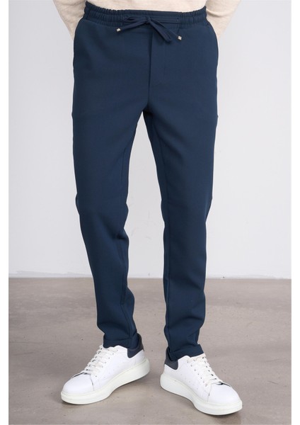 14 Lacivert Erkek Duble Fast Jogger Poliviskon Pantolon modelleri