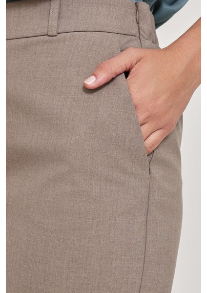 Vizon Tam Kalıp Midi Boy Kalem Etek