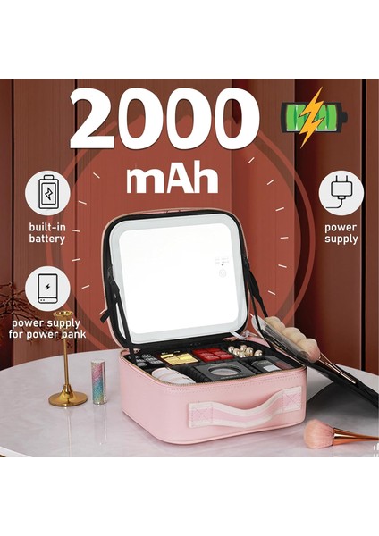 LED Işıklı Aynalı Makyaj Çantası Seyahat Makyaj Çantası modelleri
