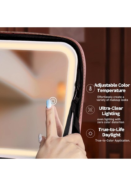 LED Işıklı Aynalı Makyaj Çantası Seyahat Makyaj Çantası