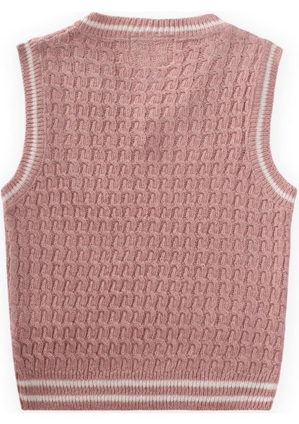 Saş Örgü Triko Süeter 3-9 Yaş Pudra Pembe fiyatları