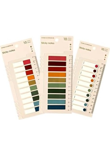 Sticky Şeffaf Renkli Yapışkan Not Kağıtları Defter Yer Imleri Etiket Ayraç 3'lü Set ( ) modelleri