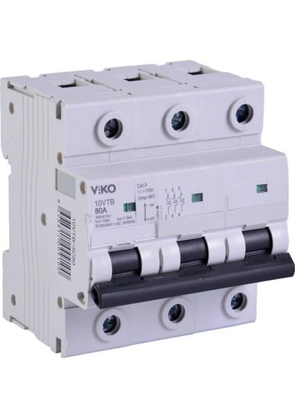 10VTB-3C80 Otomatik Sigorta 10KA C Tipi 3 Kutup 80A