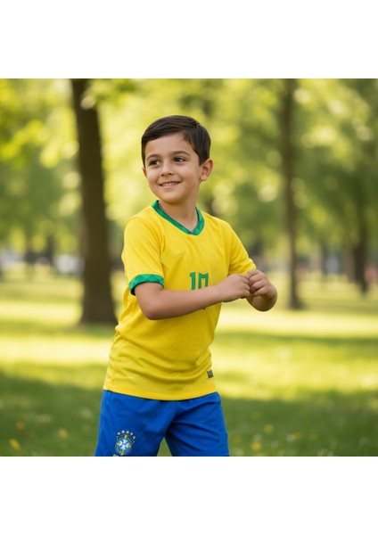 Neymar Brezilya Milli Takım T-Shirt Sarı Halı Saha Forması