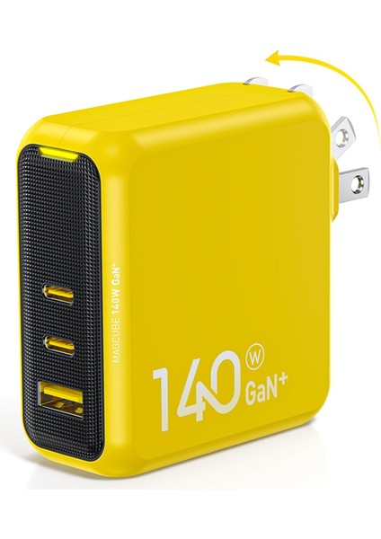 Magcube 3 Portlu Şarj Adaptörü, 140W Şarj Cihazı, Gan+ 100W Hızlı Şarj Istasyonu