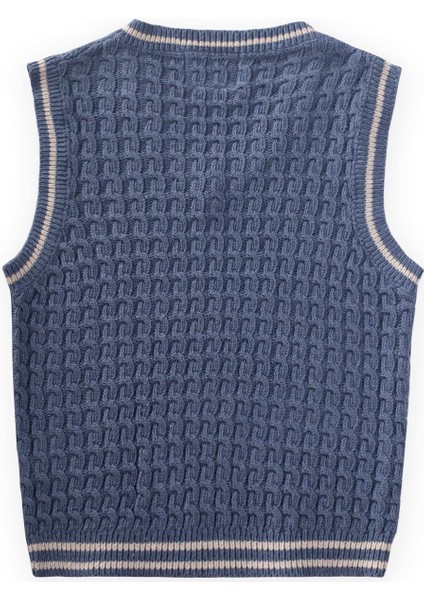 Saş Örgü Triko Süeter 3-9 Yaş İndigo Mavi indirimleri