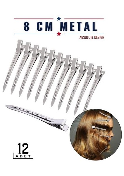 Hsnet Saç Klipsi Metal Toka 12 Adet Absolute Design - M069R005-K25069