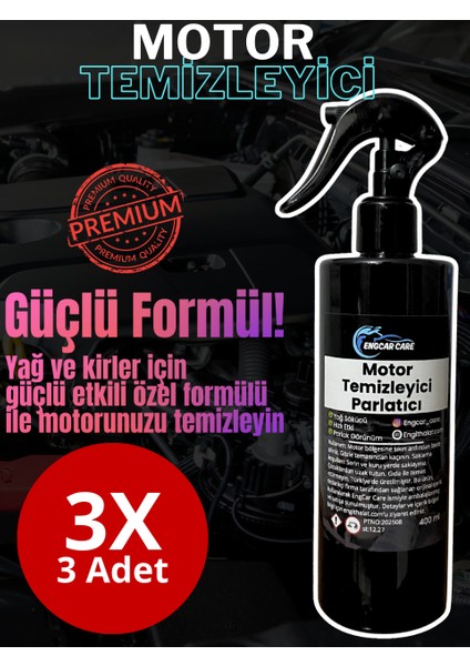 3 Adet Motor Temizleyici Sprey | Yağ Sökücü Kir Premium Yüksek Etkili Motor Temizleme Spreyi 500ML