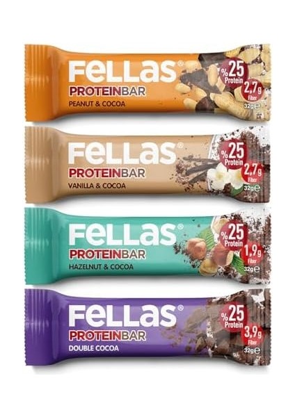 Fellas Protein Bar, Karma Kutu (4 Çeşit), 32GR x 12 Adet modelleri