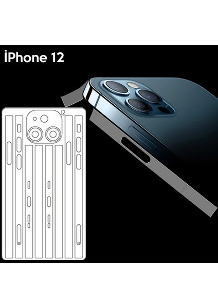 Iphone 12 6.1 Hidrojel Hayalet Yan Alt Üst Kamera Kaplama FILM-(5775) - M865R958-K86865