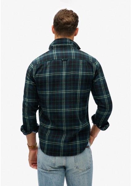 Normal Siyah - Mavi Erkek Gömlek M4010727AB8K_L/S Cotton Lumberjack modelleri