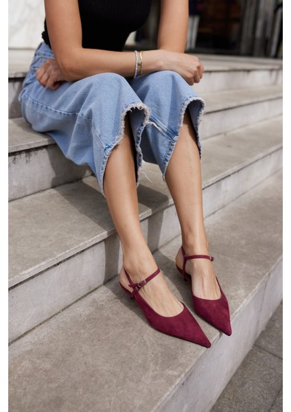 Emila Kadın Siyah Suet Mini Topuklu Ayakkabi modelleri