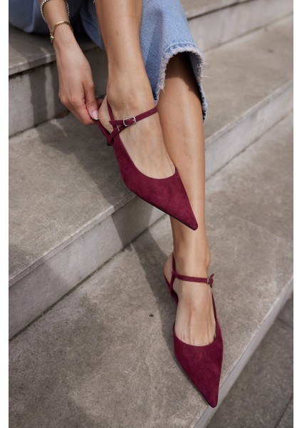 Emila Kadın Siyah Suet Mini Topuklu Ayakkabi