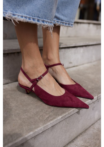 Emila Kadın Siyah Suet Mini Topuklu Ayakkabi