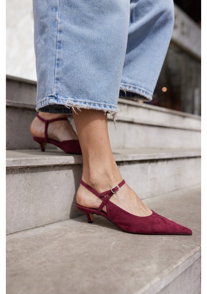 Emila Kadın Siyah Suet Mini Topuklu Ayakkabi