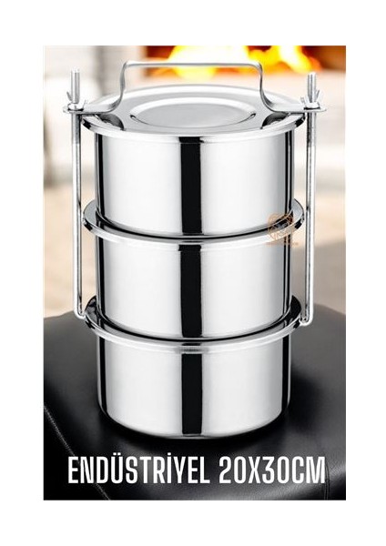 Hsnet Sefer Tası Xxl 20X30 cm Paslanmaz Çelik Endüstriyel Yemek Kabı - M074R478-K66074