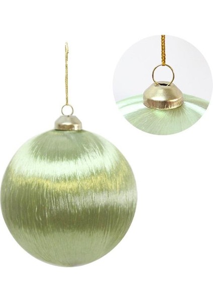 Yılbaşı Topu – Ipek Iplik Sarılı Çam Ağacı Süsü Yağ Yeşili 10 cm fiyatları
