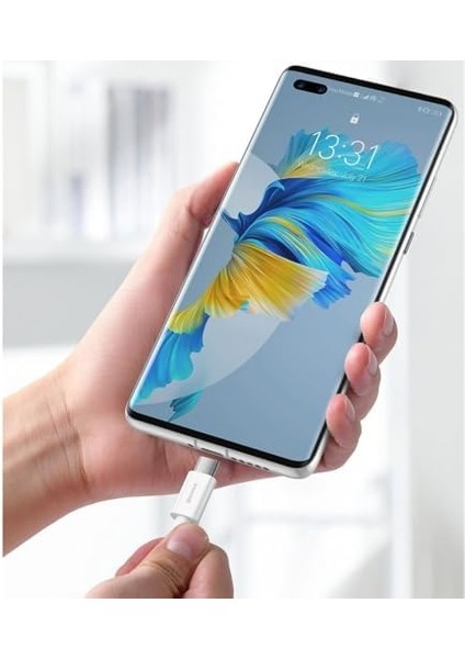 , Şarj & Data Aktarım Kablosu, Beyaz, 1 M, 66 W, USB Type A & USB Type C, Hızlı Şarj modelleri