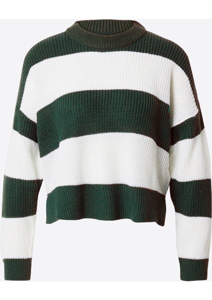 Kadın Çizgili Triko Kazak - Şık ve Ofis Giyimine Uygun