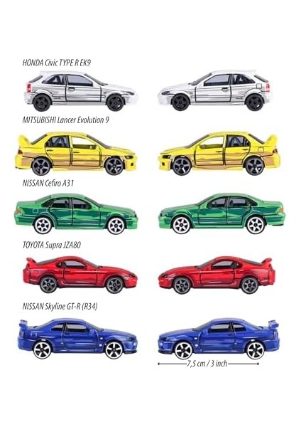 - Araç Seti Serisi (5 Araba) - 5 Adet Metal Oyuncak Araba, Tarzı, Her Biri 7,5 Cm, ve 3 Yaşından Büyük Çocuklar Için, Serbest, Süspansiyon ve Açılacak fiyatları