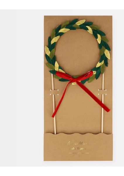- Wreath Cake Topper - Kağıt Çelenkli Pasta Süsü