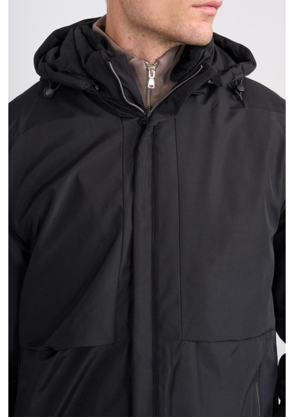 Kagı K26 43012 Siyah Erkek Bondıt Kapusonlu Mont modelleri