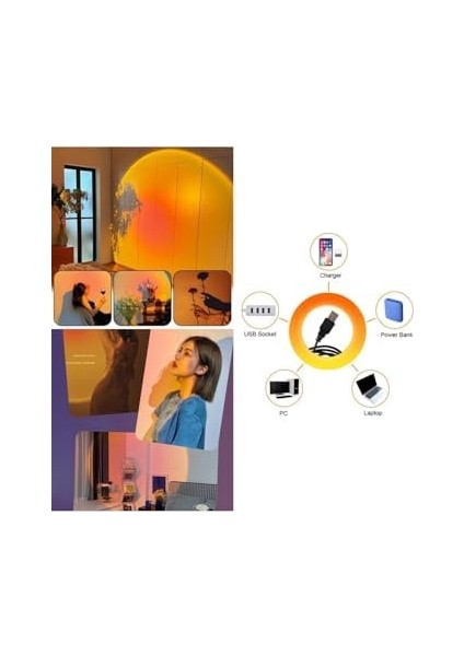 Ape Gün Batımı Projektör Masa ve Gece Lambası Sunset Lamp Dekoratif Işık fiyatları