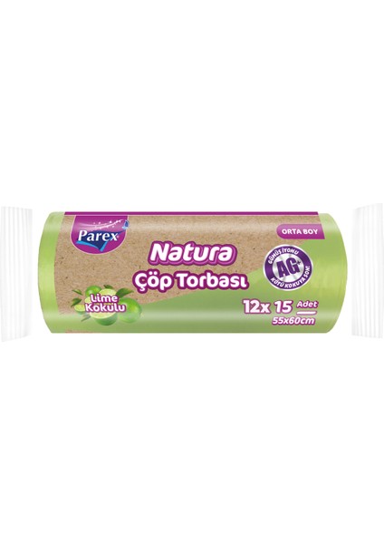 Natura Çöp Torbası Orta Boy 15'li 55 x 60 cm Onikili Paket