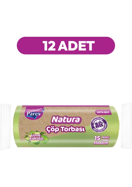 Natura Çöp Torbası Orta Boy 15'li 55 x 60 cm Onikili Paket fiyatları