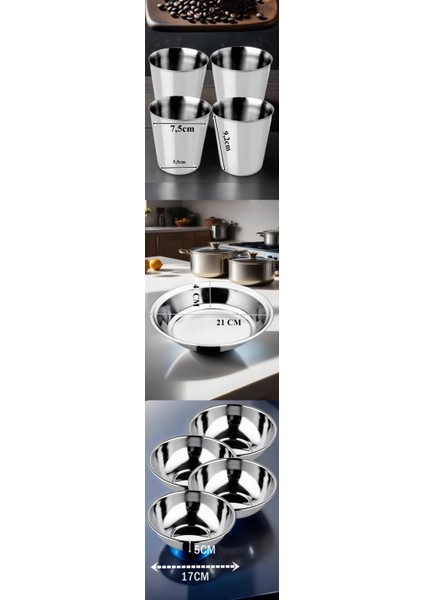 Hsnet Paslanmaz Çelik Tabak Kase Bardak Seti Kamp Piknik Seti 18 Adet - M199R069-K47199 fiyatları