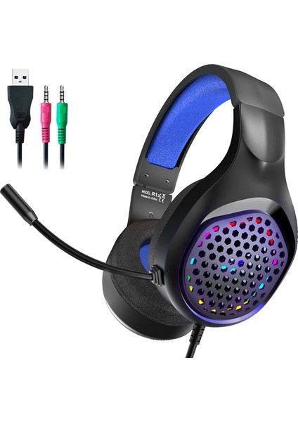 Xmowi R1 Gaming Mikrofonlu Rgb Oyuncu Kulaklığı Pc- Dizüstü ve PS4-(5775) - M114R451-K07114