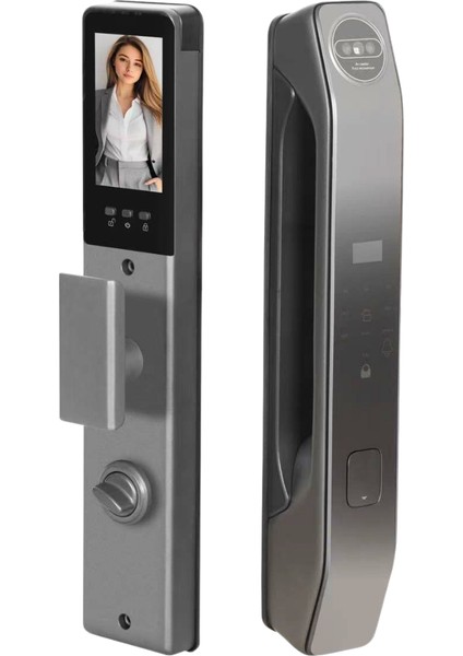 Tuya Akıllı Kapı Kilidi - Yüz Tanıma - Parmak Izi - Wifi - Parola - Ak3+ Model (Yeni Versiyon